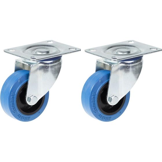 80mm 3" sininen kumi pyörivä kääntöpyörä vahva 280kg kapasiteetti, 2 kpl:n sarja