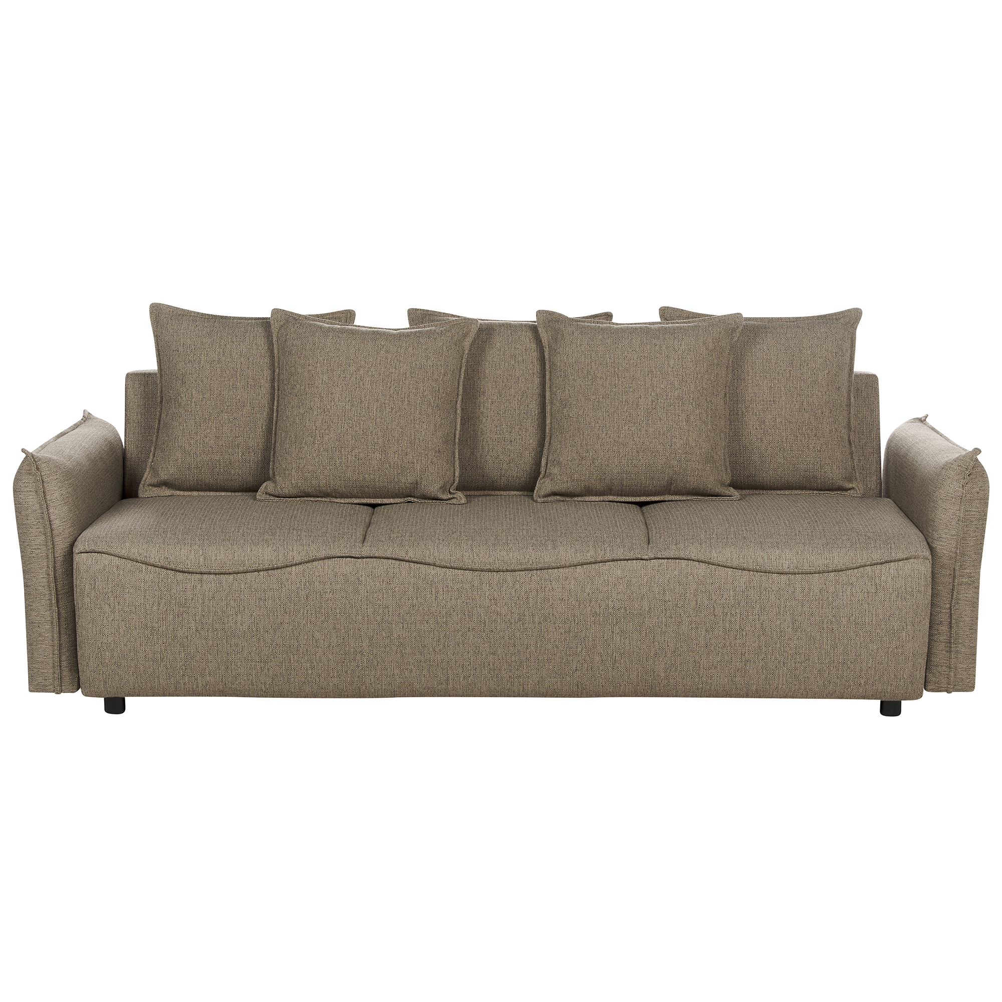 Vuodesohva KRAMA kangas Ruskea säilytystila 3-istuttava