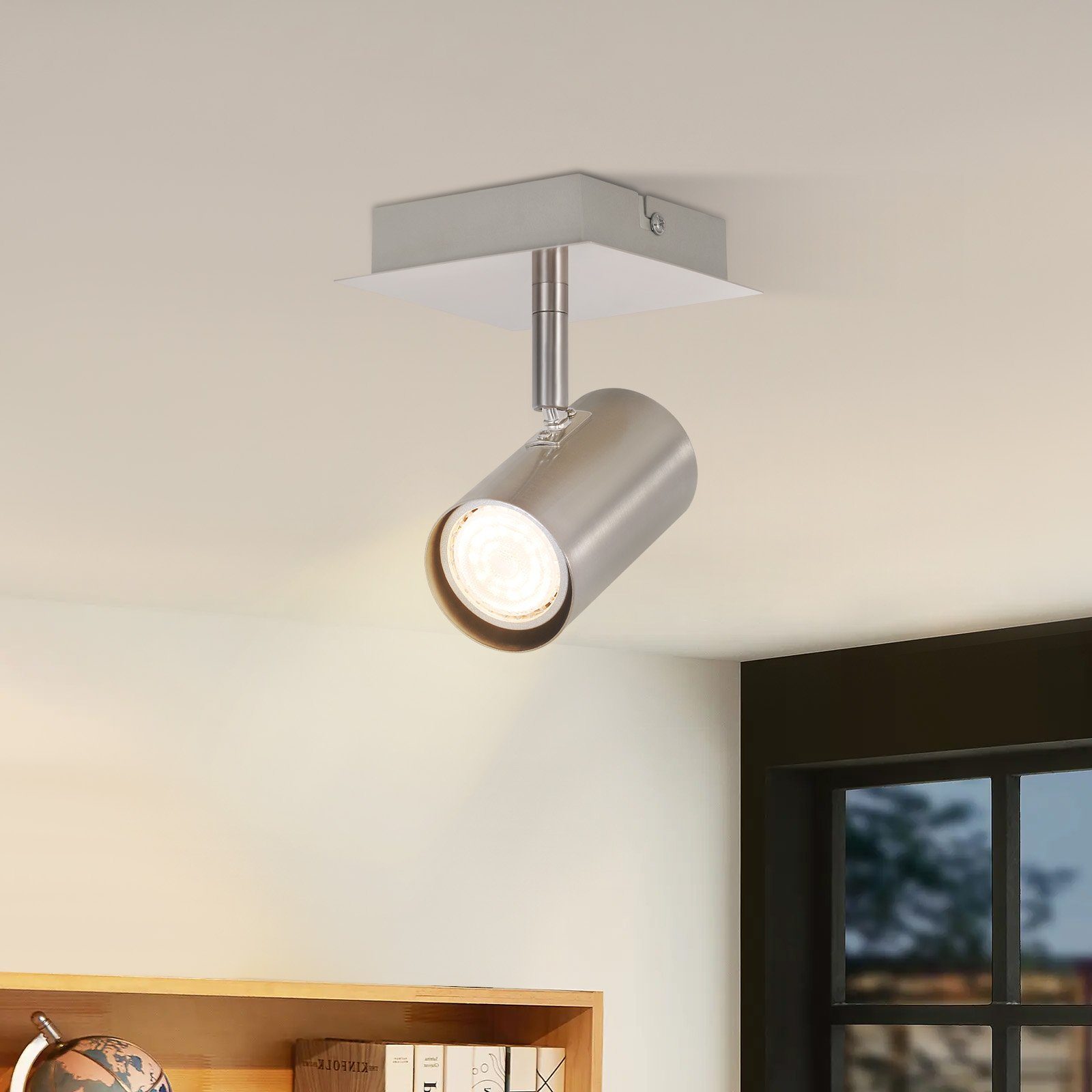 NETTLIFE Kattospotti 1 liekki eteisvalaisin GU10 - LED-kattospotti nikkeli 330° Ilman polttimoita