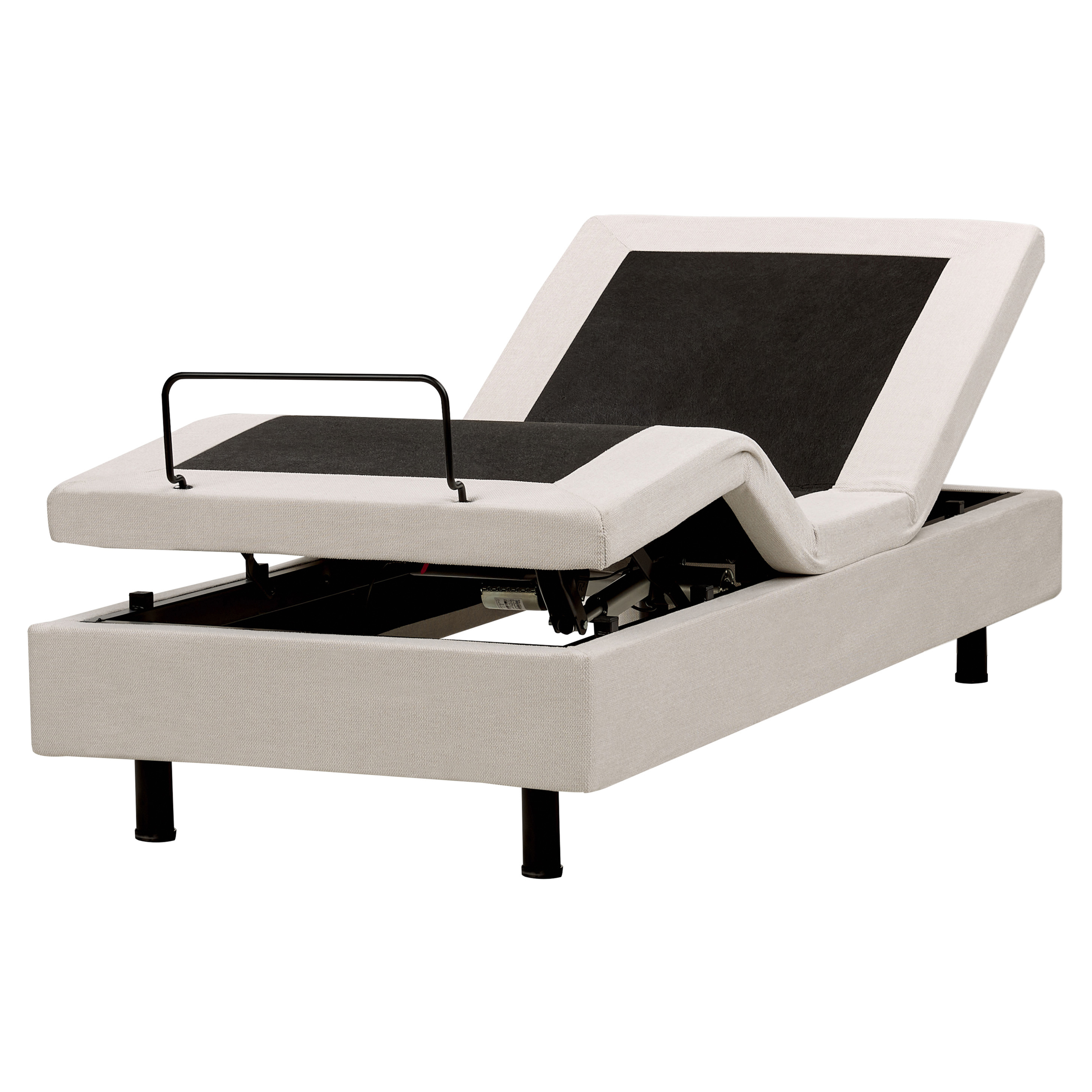 Säädettävä sänky ilman sängynpäätyä kangas DUKE II 80 x 200 cm Vaaleanbeige