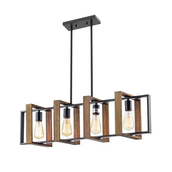 TOOLIGHT riippuva kattovalaisin APP1583-4CP musta ruskea, 25x90x25cm