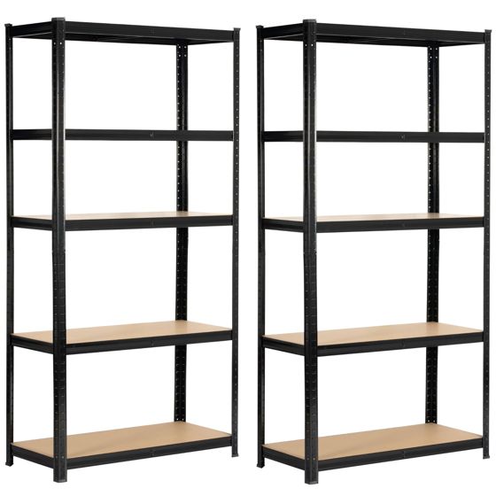 Akord Metallihylly 5 Hyllyä Musta 90x40x180