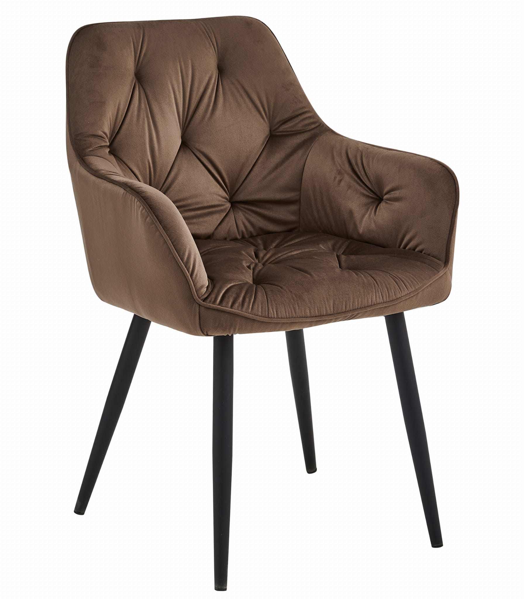 JORK-tuoli, ruskea sametti, mustat jalat (1 kpl)