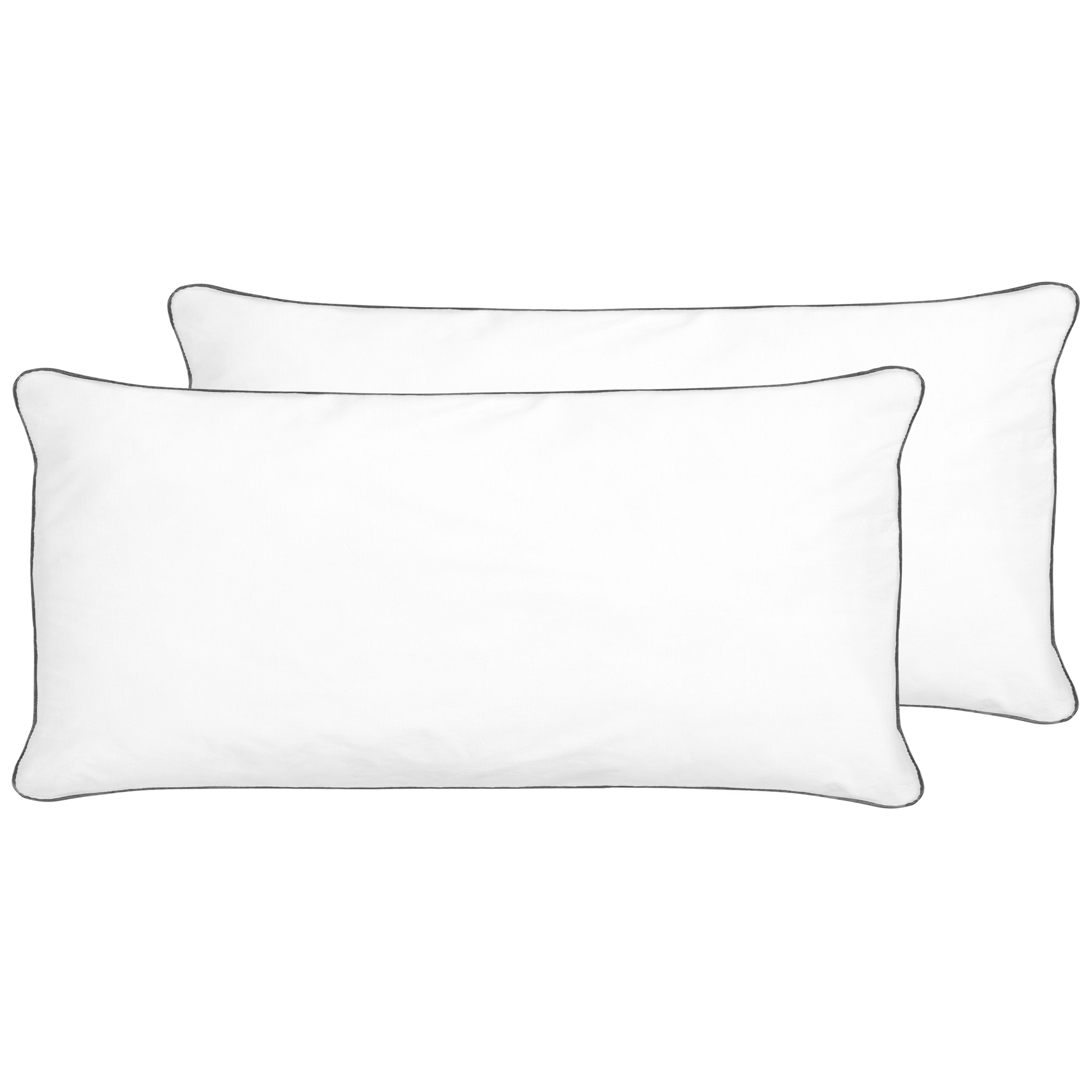 Tyynysetti 2 kpl PELISTER Matala 40 x 80 cm Mikrokuitu Valkoinen