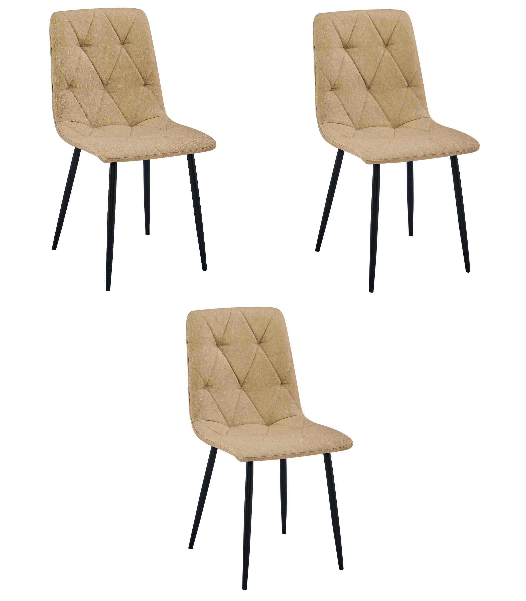 LIBRA verhoiltu tuoli, ruskea kangas, mustat jalat (3 kpl)