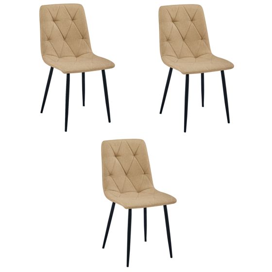 LIBRA verhoiltu tuoli, ruskea kangas, mustat jalat (3 kpl)