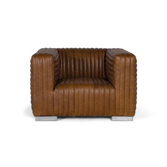 Kuutionmuotoinen nojatuoli, nahkaverhoilu