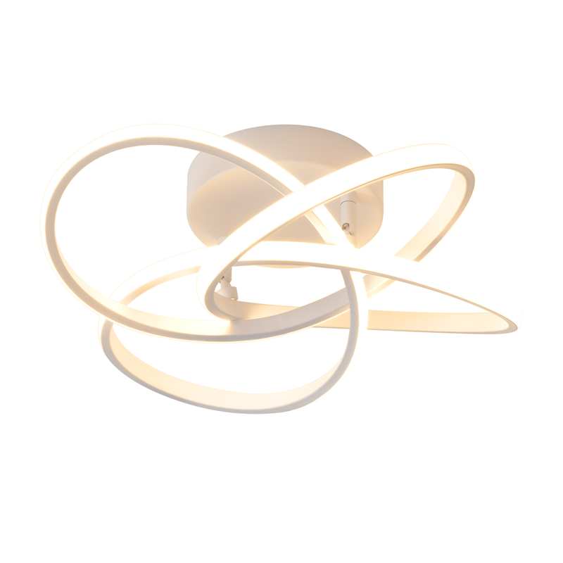 NETTLIFE LED-kattovalaisin makuuhuoneeseen - 28W, 3000K, lämmin valkoinen, eteisen valaisin, moderni keittiön valaisin, nelilehtinen kukka