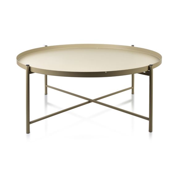 sohvapöytä metalli Mondex Lucas 76.5x32 beige 1kpl