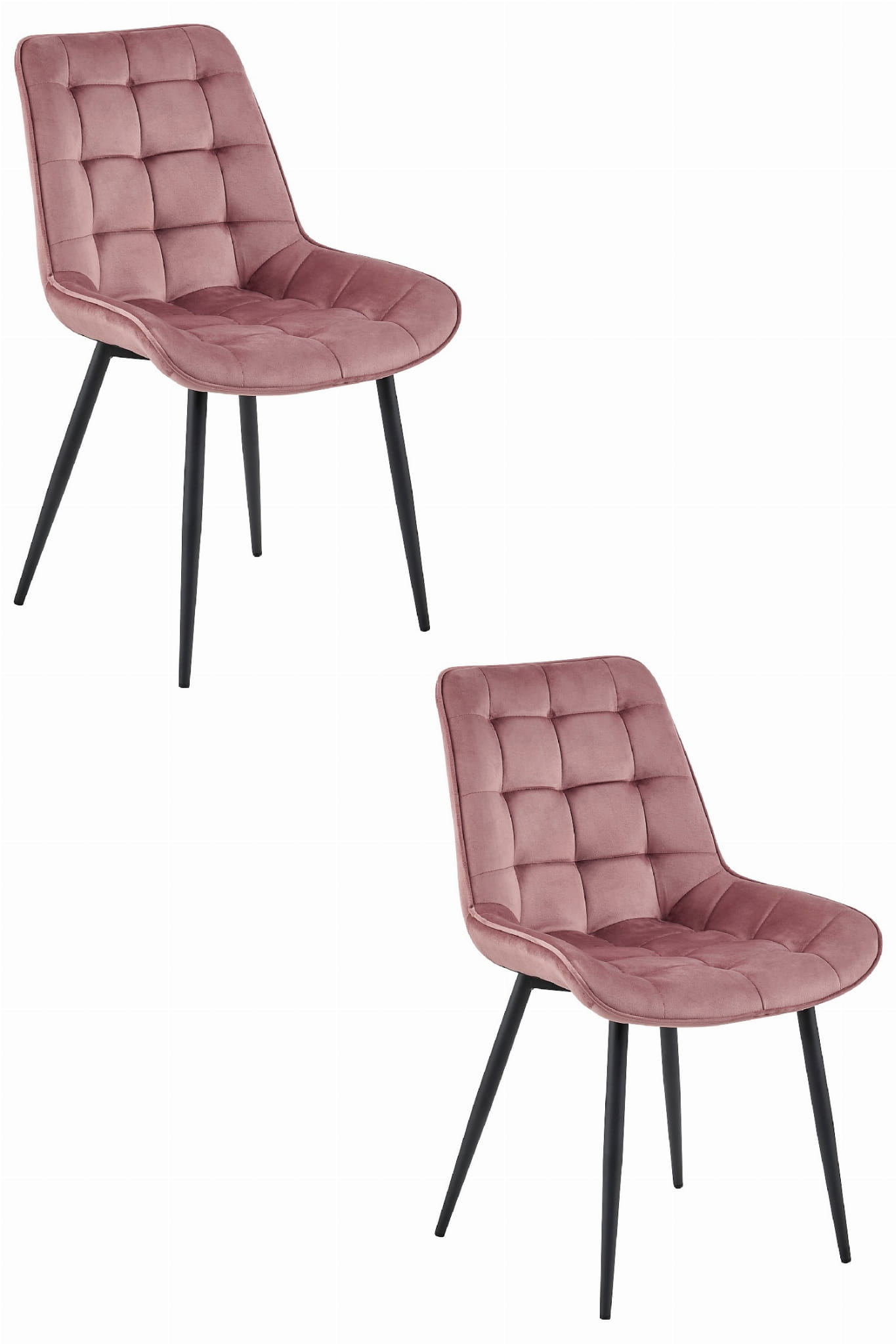 BERA-tuoli, tummanroosa sametti, mustat jalat (2 kpl)