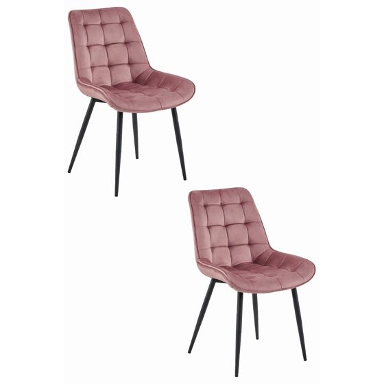 BERA-tuoli, tummanroosa sametti, mustat jalat (2 kpl)