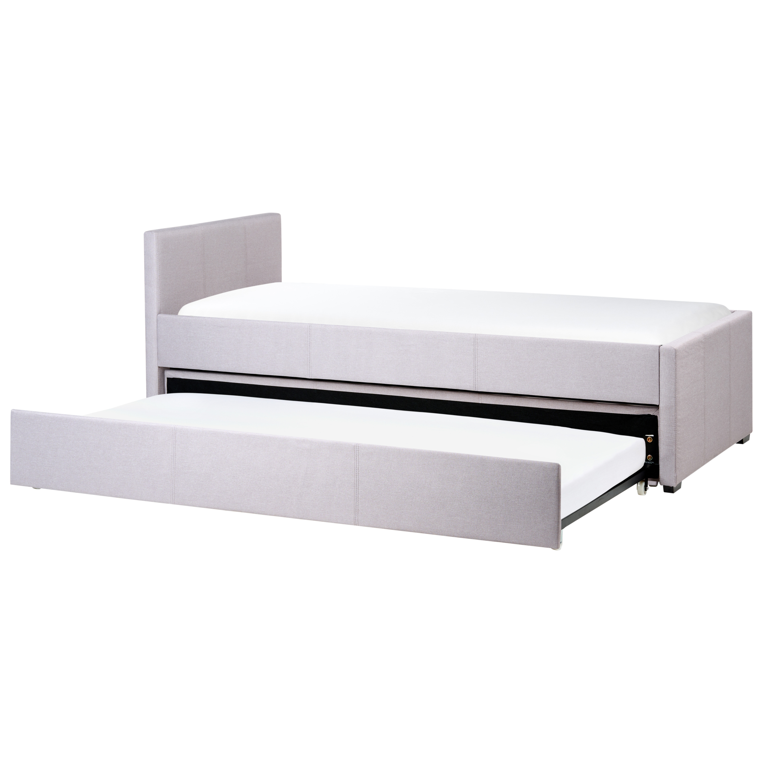 Sänky lisävuoteella kangas MARMANDE 90 x 200 cm Vaaleanharmaa