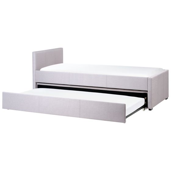 Sänky lisävuoteella kangas MARMANDE 90 x 200 cm Vaaleanharmaa