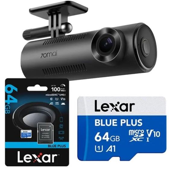 70MAI M310 -videonauhuri + Lexar 64 Gt:n muistikortti, musta