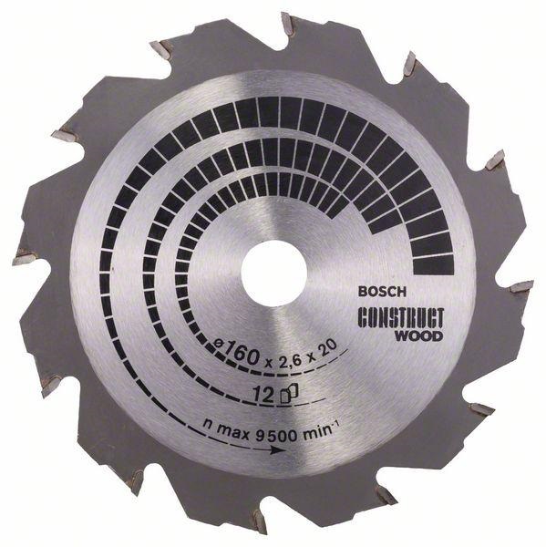 Bosch Construct Wood -Pyörösahanterä 160x20 mm, 12 hammasta