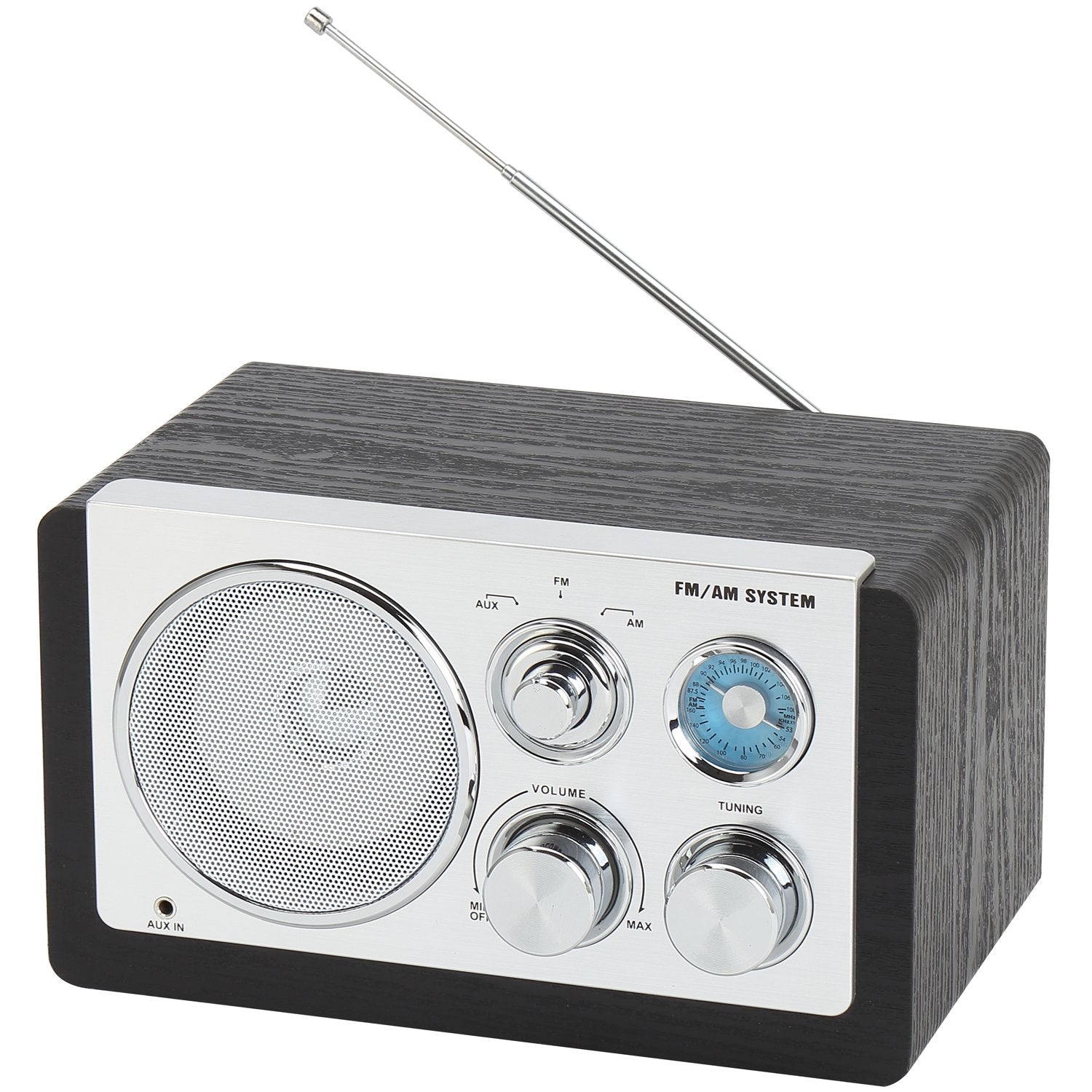 AM/FM analoginen radio Musta