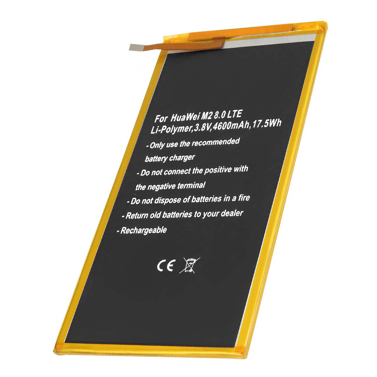 Akku Huawei M2 8.0 LTE -malliin Li-polymeeri 3.8V 4600mAh 17.5Wh