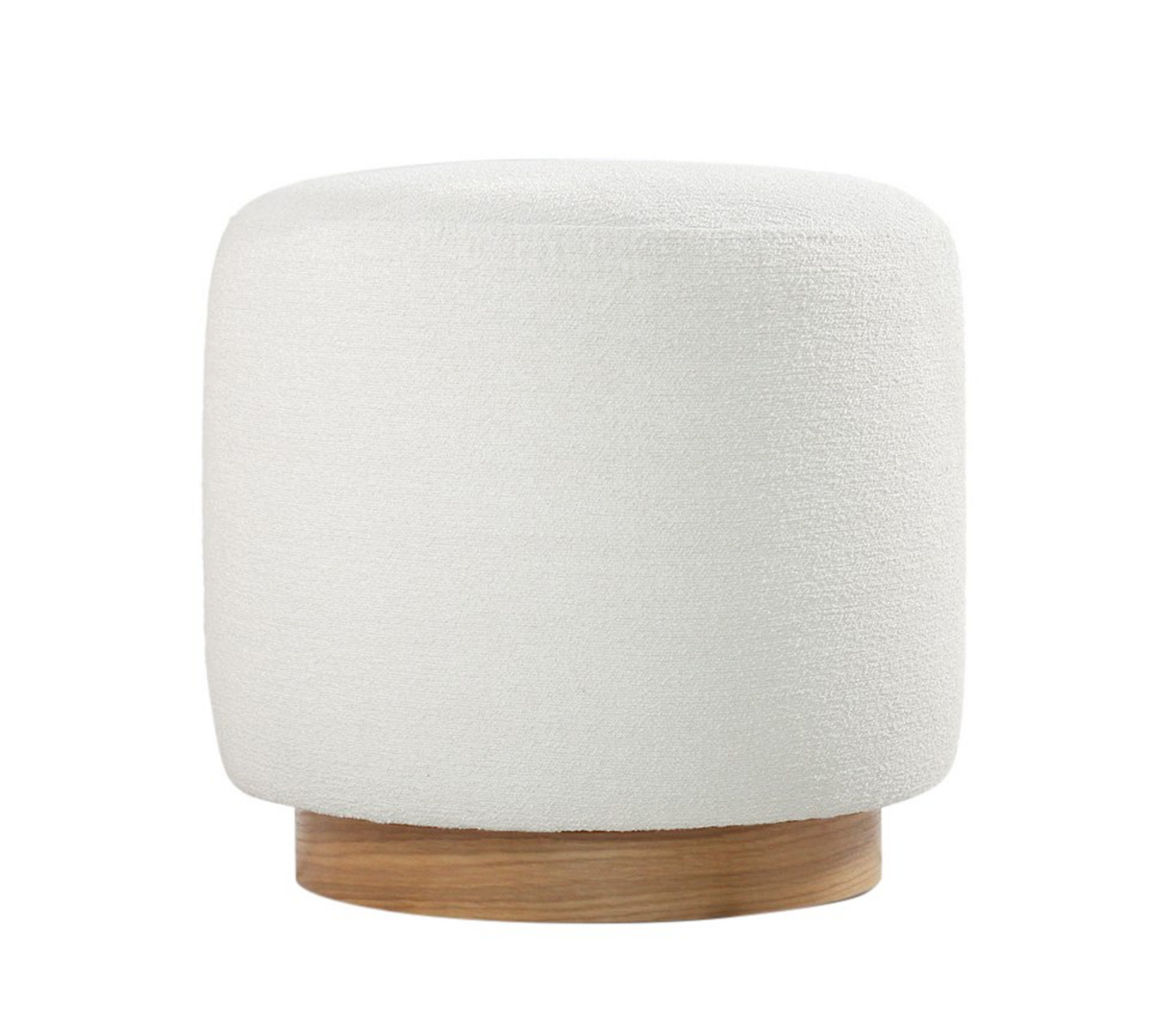 Norda Design Elegantti puffi puisilla jaloilla, korkeus 42 cm, halkaisija 45 cm | 50 % puuvillaa, 50 % pellavaa, 6 cm ortopedinen vaahtomuovi