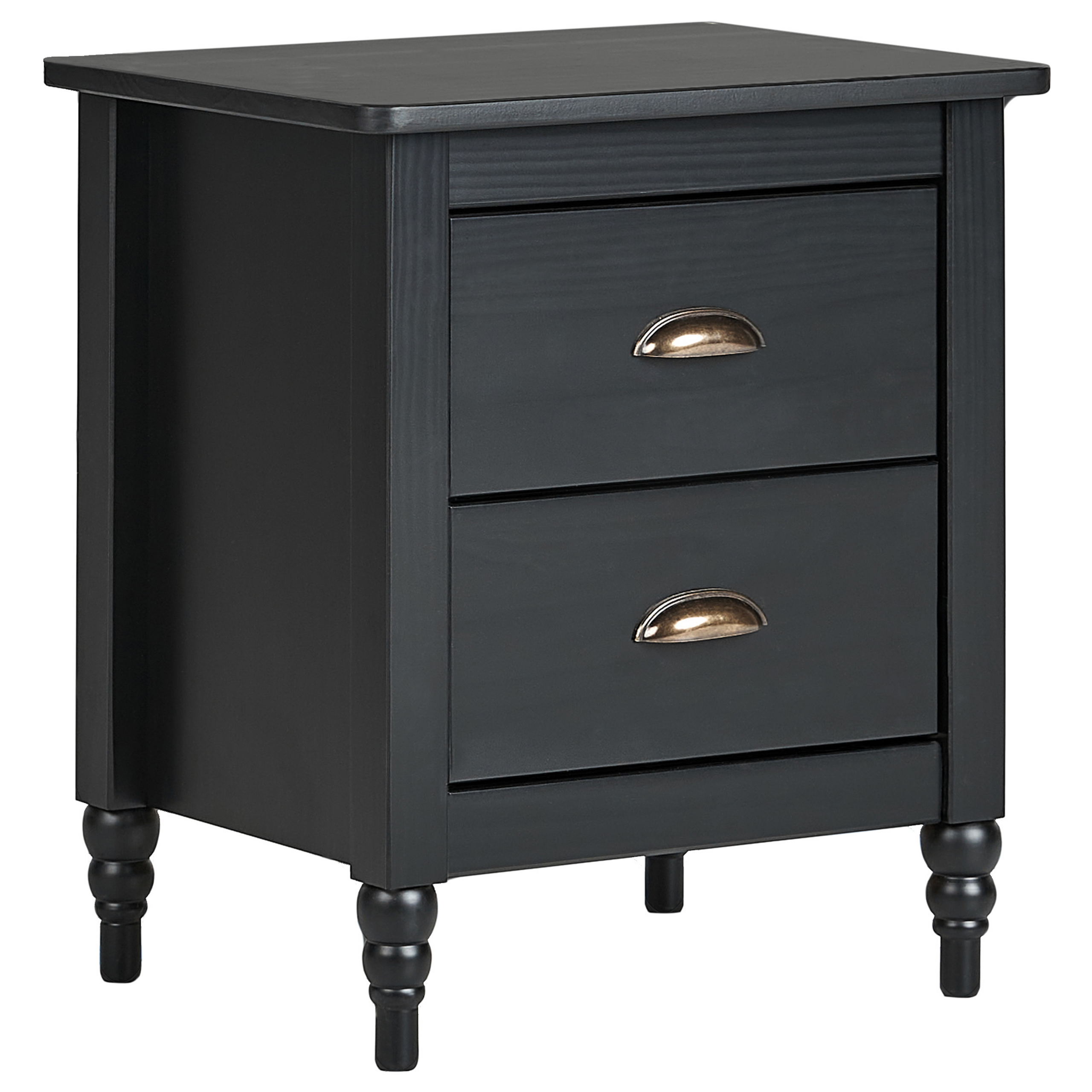 Yöpöytä 2 laatikolla SHILLINGTON mänty Musta