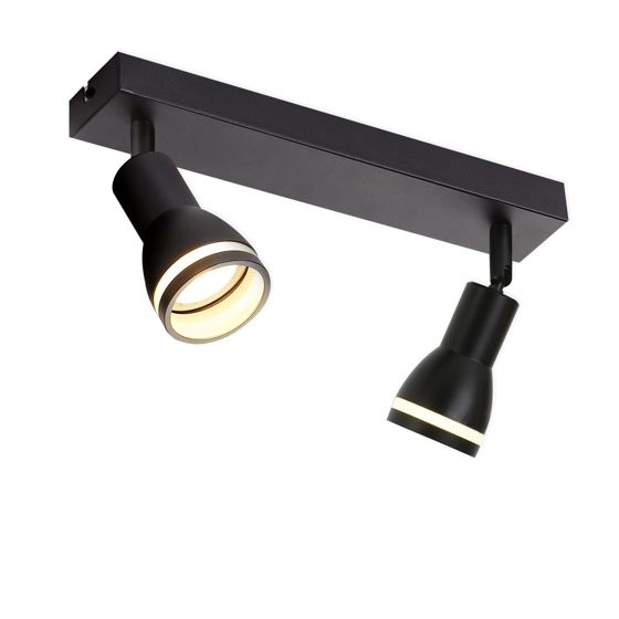 NETTLIFE LED - kattospottivalaisin 2 lamppua musta olohuoneen kattovalaisin säädettävä kohdevalo GU10- kohdevalo moderni lamppu