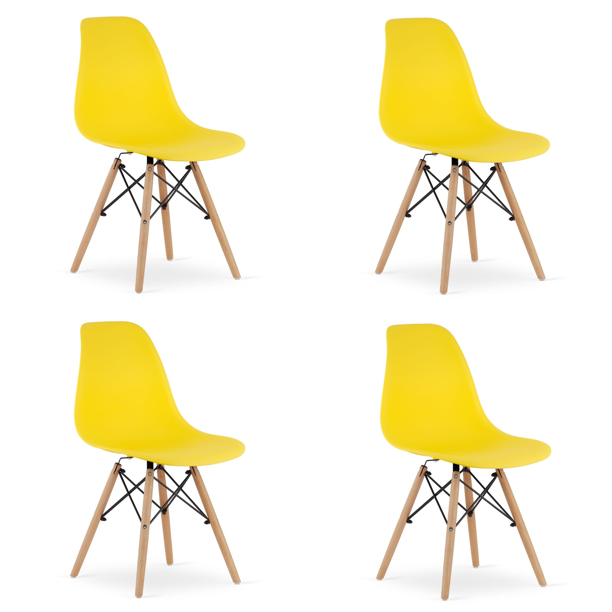 OSAKA-tuoli, keltainen, luonnonväriset jalat (4 kpl)