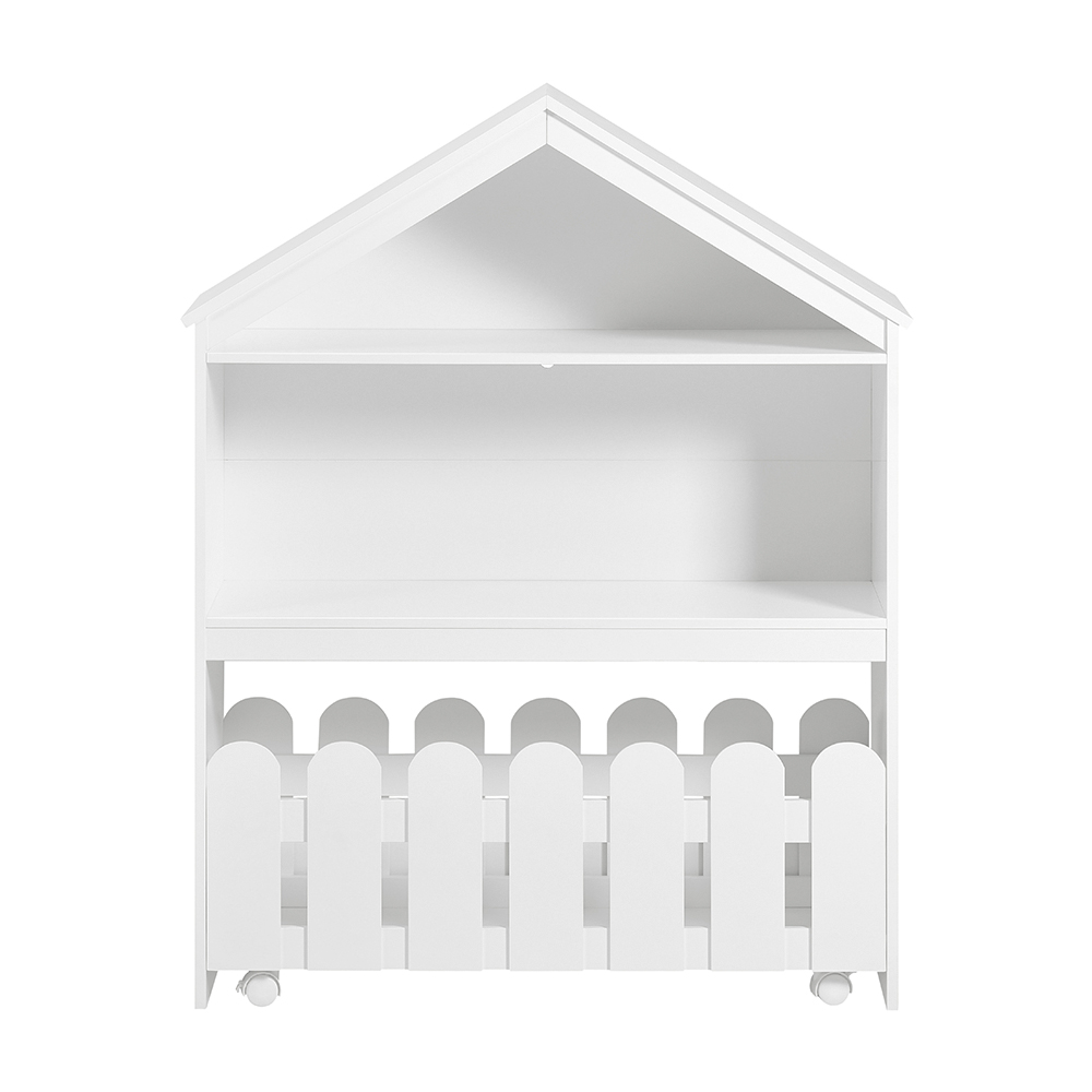 SoBuy Lastenkirjahylly 1-kpl puukuitulevy valkoinen lapsille lastenhuoneeseen KMB52-W