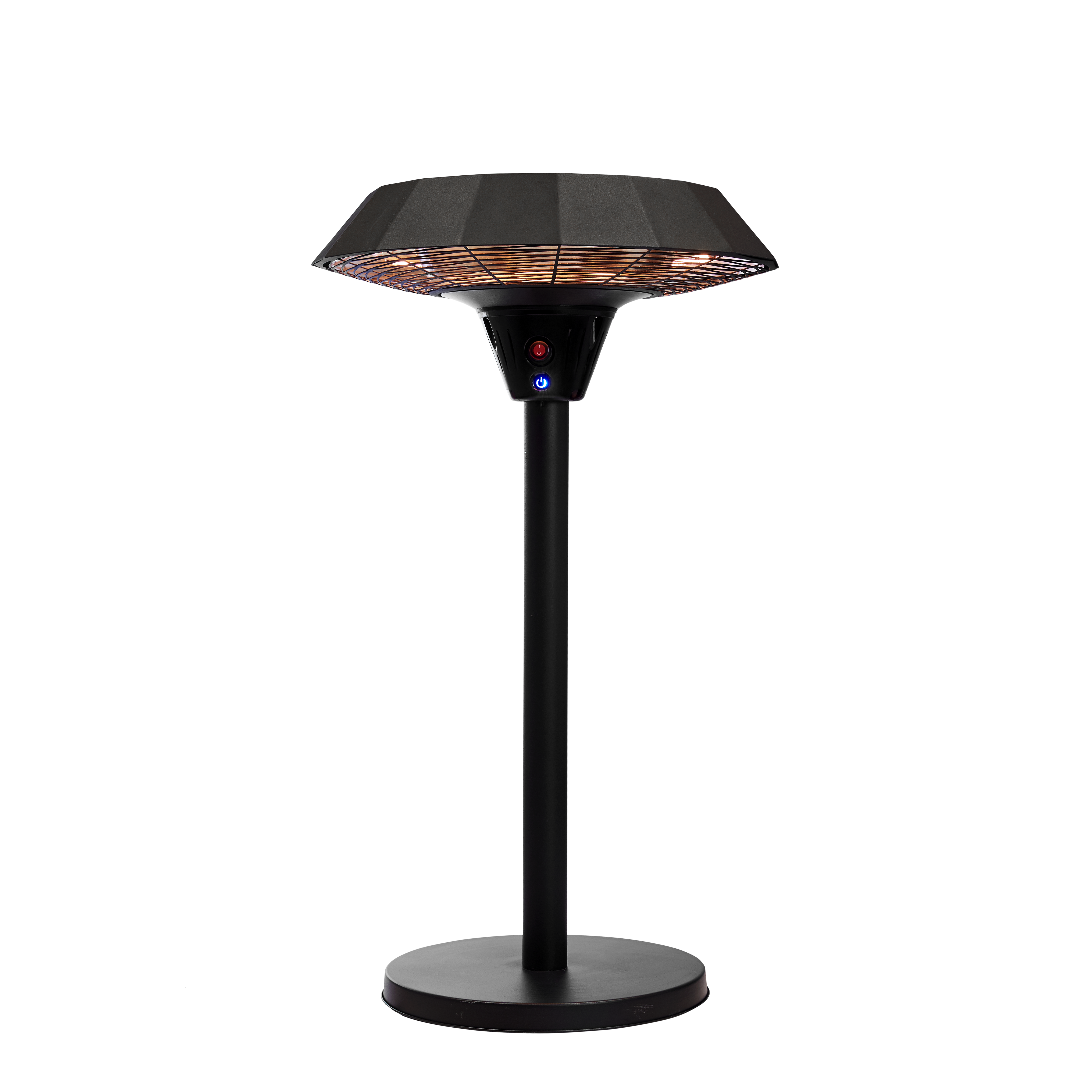 Terassilämmitin, pöytämalli 'Ufo' 800/1200/2100 W HA, musta HORTUS