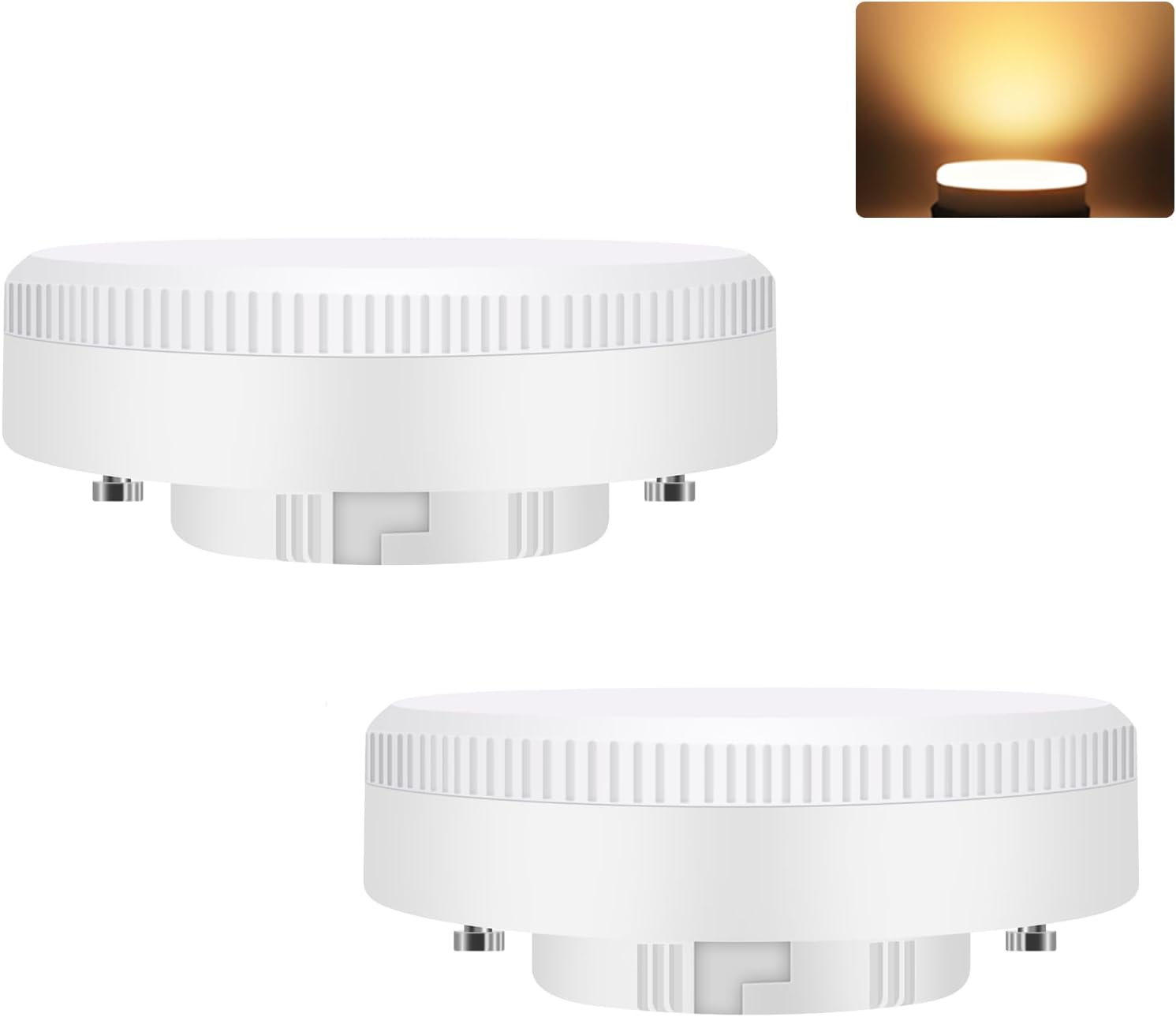 ZMH 2 kpl:n pakkaus, GX53 ultraohuita LED-lamppuja, 3000K, 5W, 230V, ei-himmennettävä, valkoinen