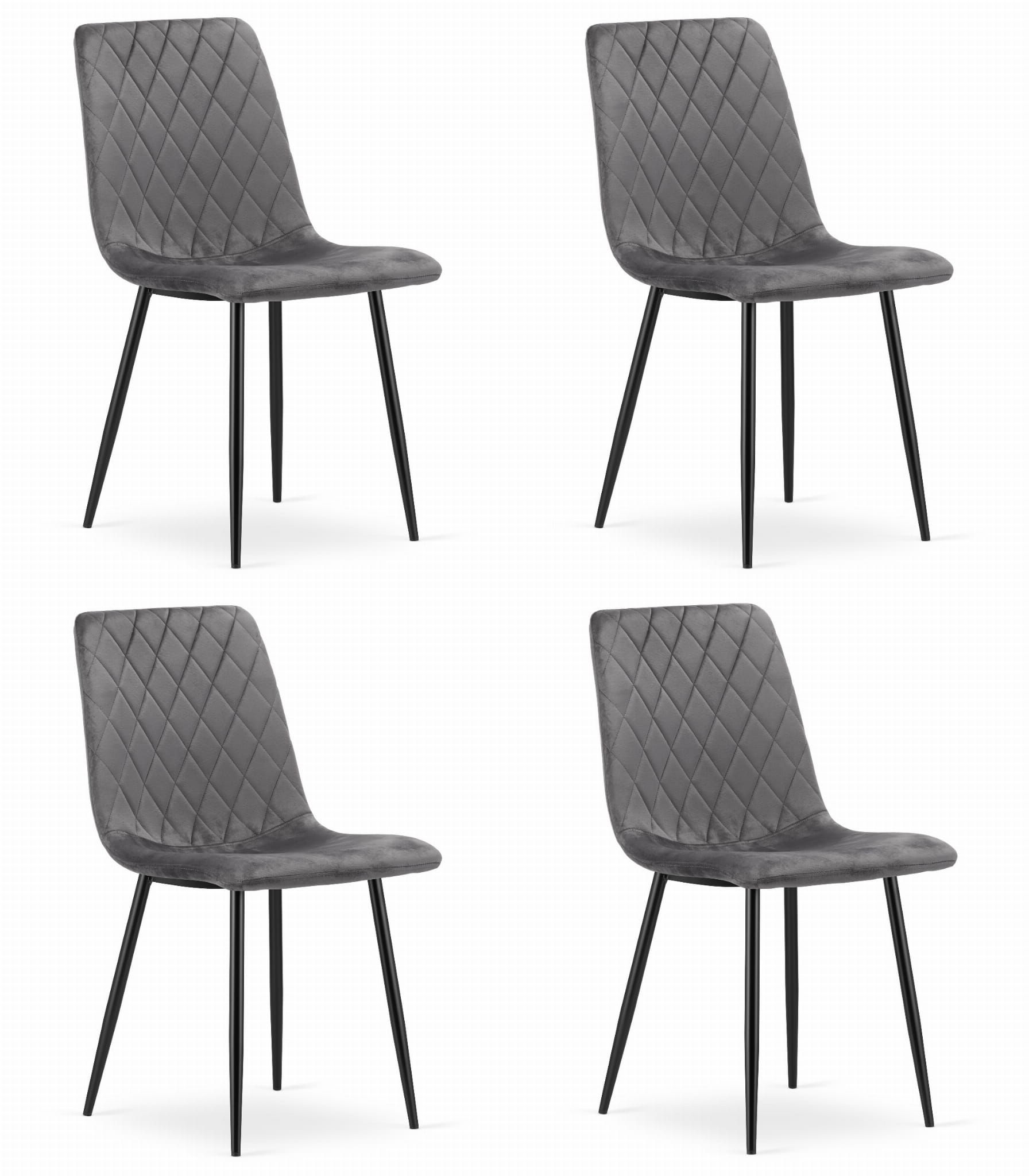 TURIN-tuoli, tummanharmaa sametti (4 kpl)