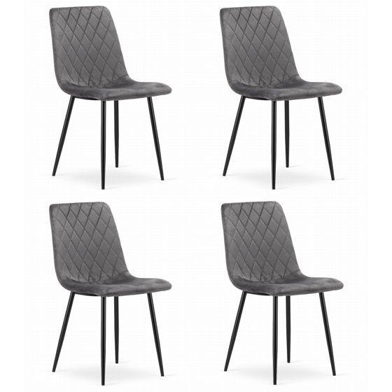 TURIN-tuoli, tummanharmaa sametti (4 kpl)