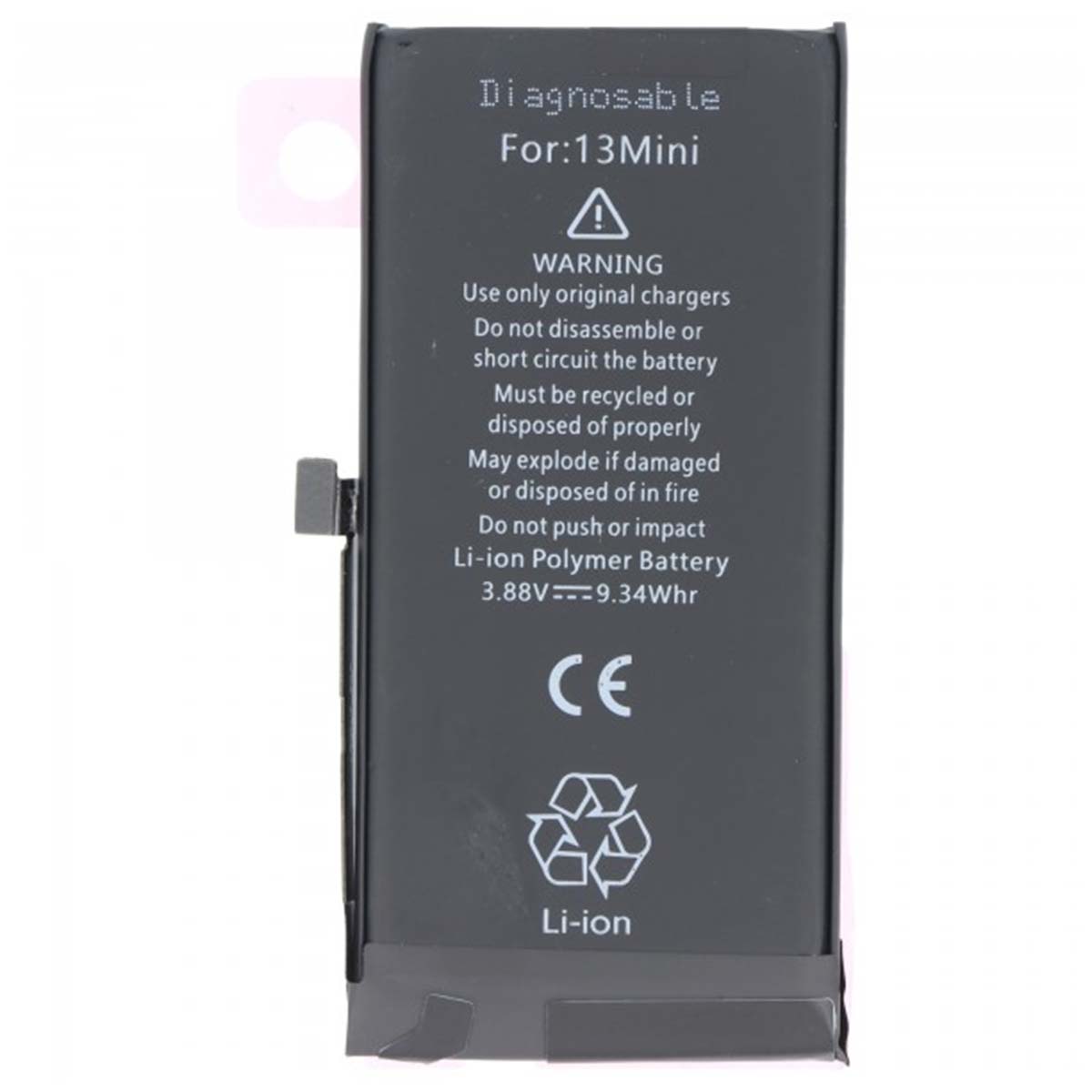 Akku diagnosoitava iPhone 13 Mini Li-Polymer 3,88V 2406mAh 9,3Wh