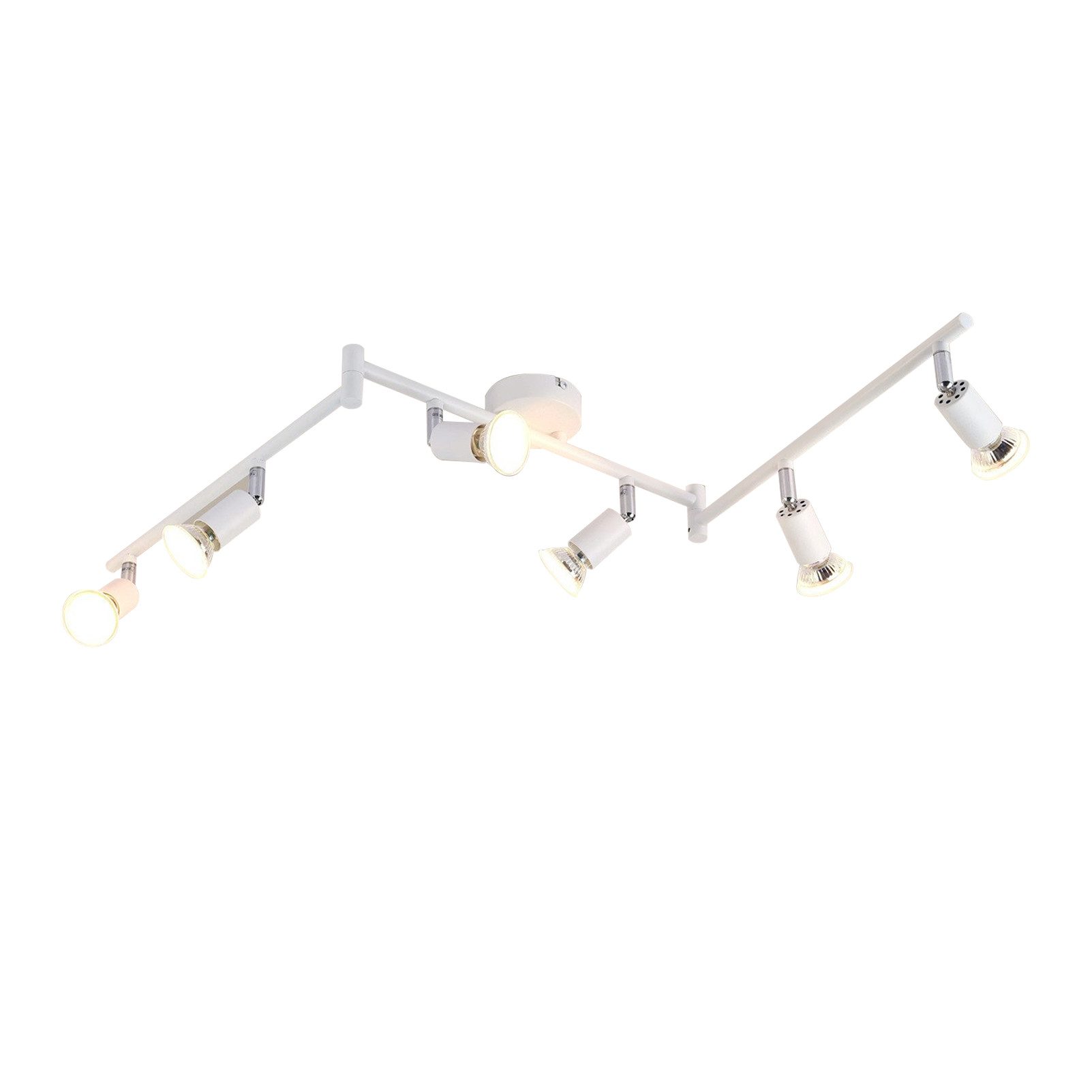 NETTLIFE LED-kattovalaisin 6 kohdevaloa GU10 - kattokohdevalaisin moderni sisäkattovalaisin valkoinen olohuoneeseen, kylpyhuoneeseen, keittiöön