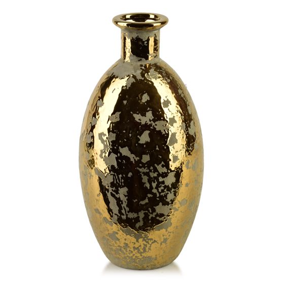 Maljakko keramiikka Mondex Yarine Gold 14x6x31 kulta 1kpl