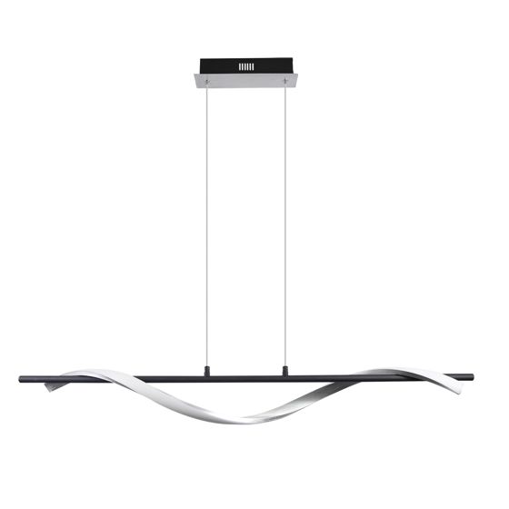 NETTLIFE moderni LED - riippuvalaisin, himmennettävä 22 W hopeinen, halkaisija 100 cm alumiini, aaltoileva muotoilu