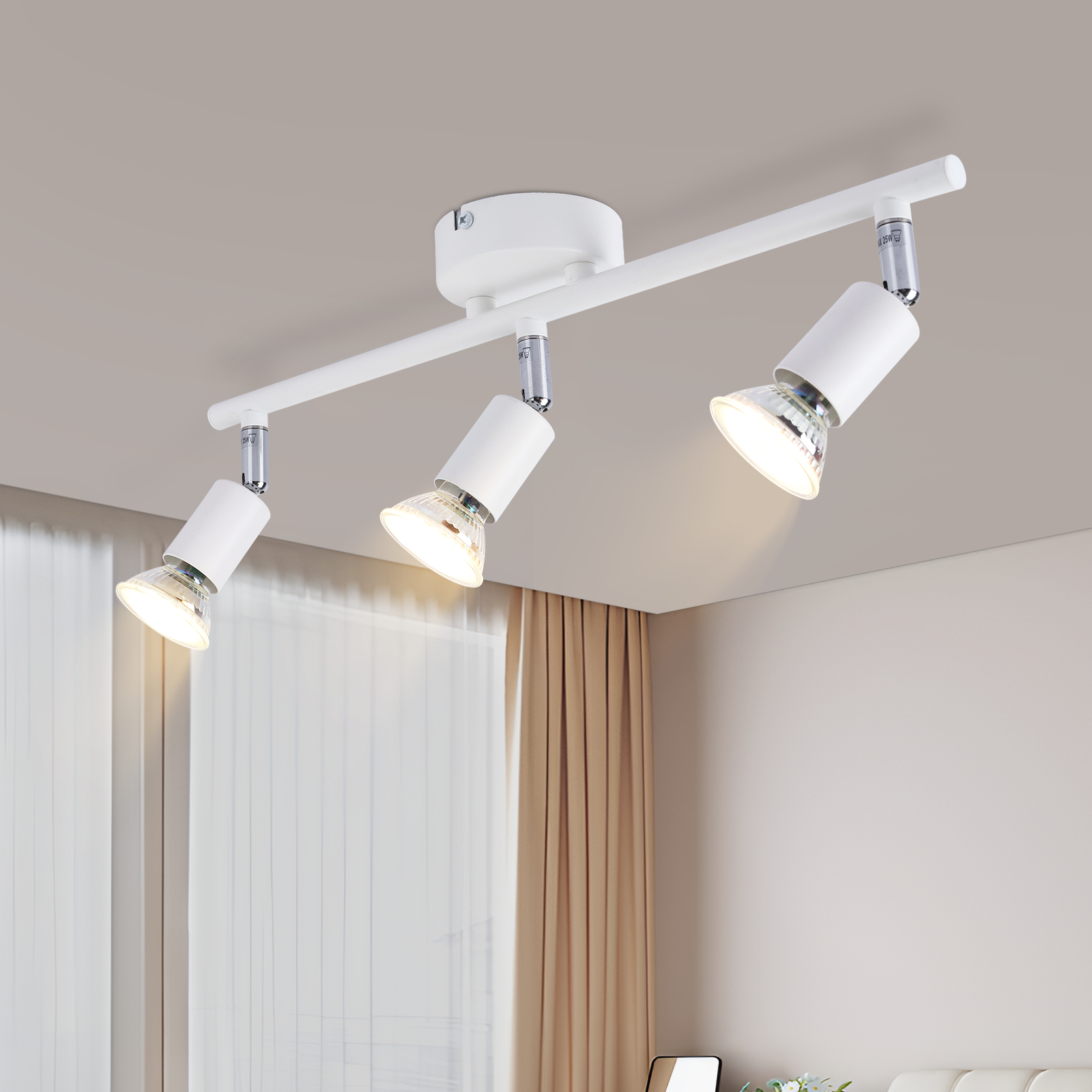 NETTLIFE LED - kattospottivalaisin 3 lamppua - moderni lämmin valkoinen GU10- sisäkattovalaisin