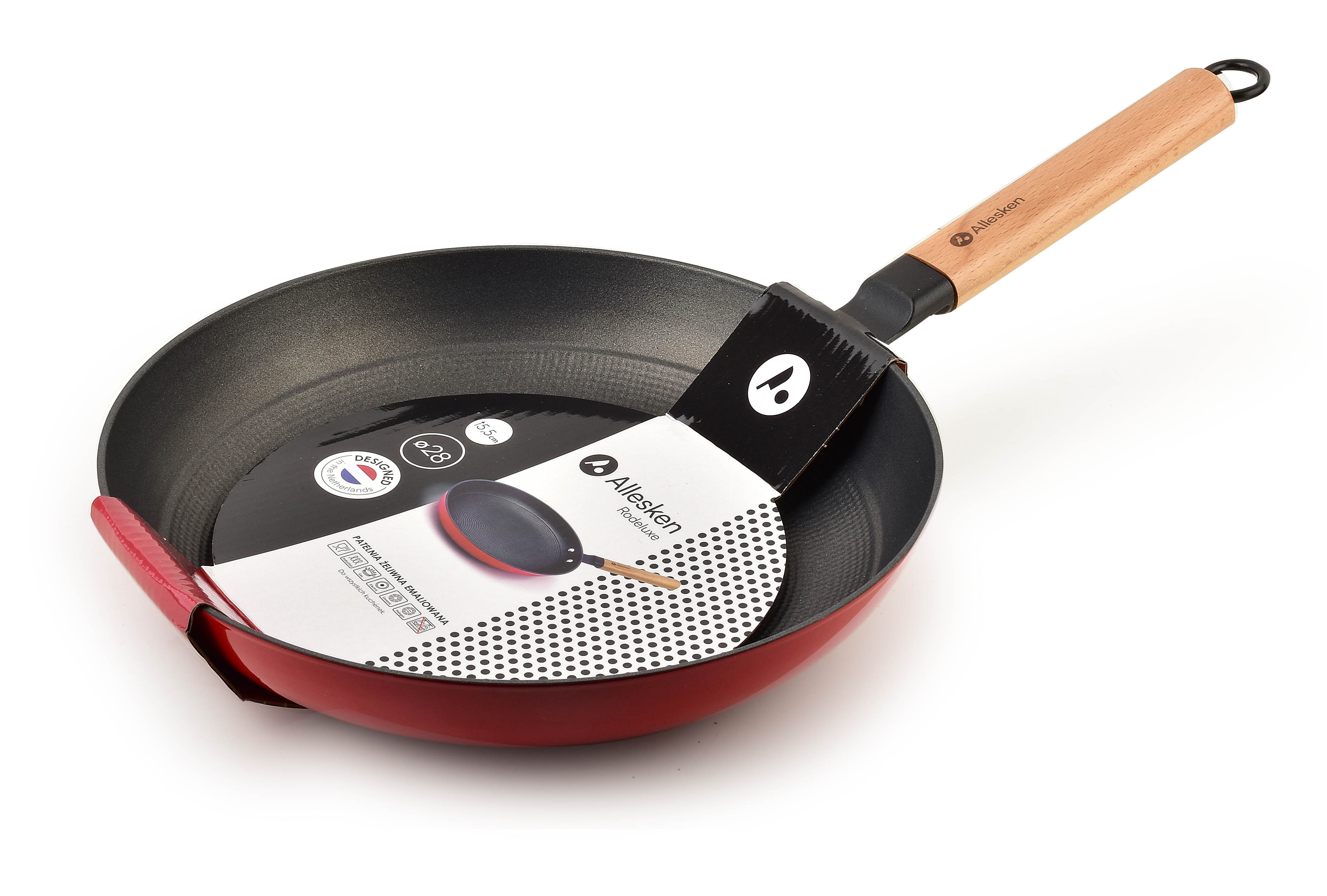 Paistinpannu valurauta RODELUXE 28 cm puukahvalla