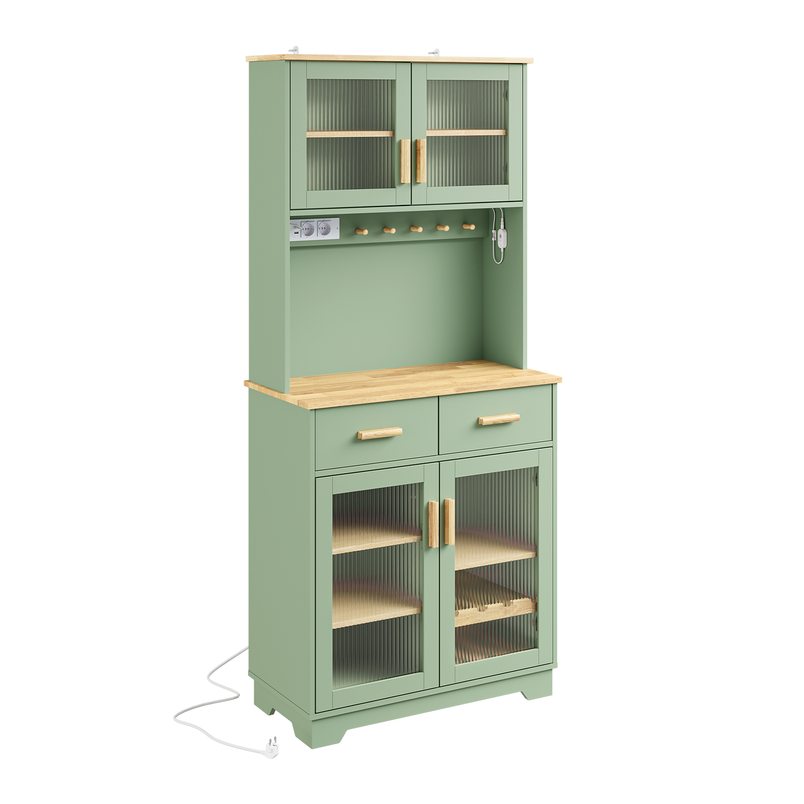 Säilytyskaappi 2 kpl setti LED-valaistuksella viher 80.0x38.0x180.0 cm FSB108-E-GR
