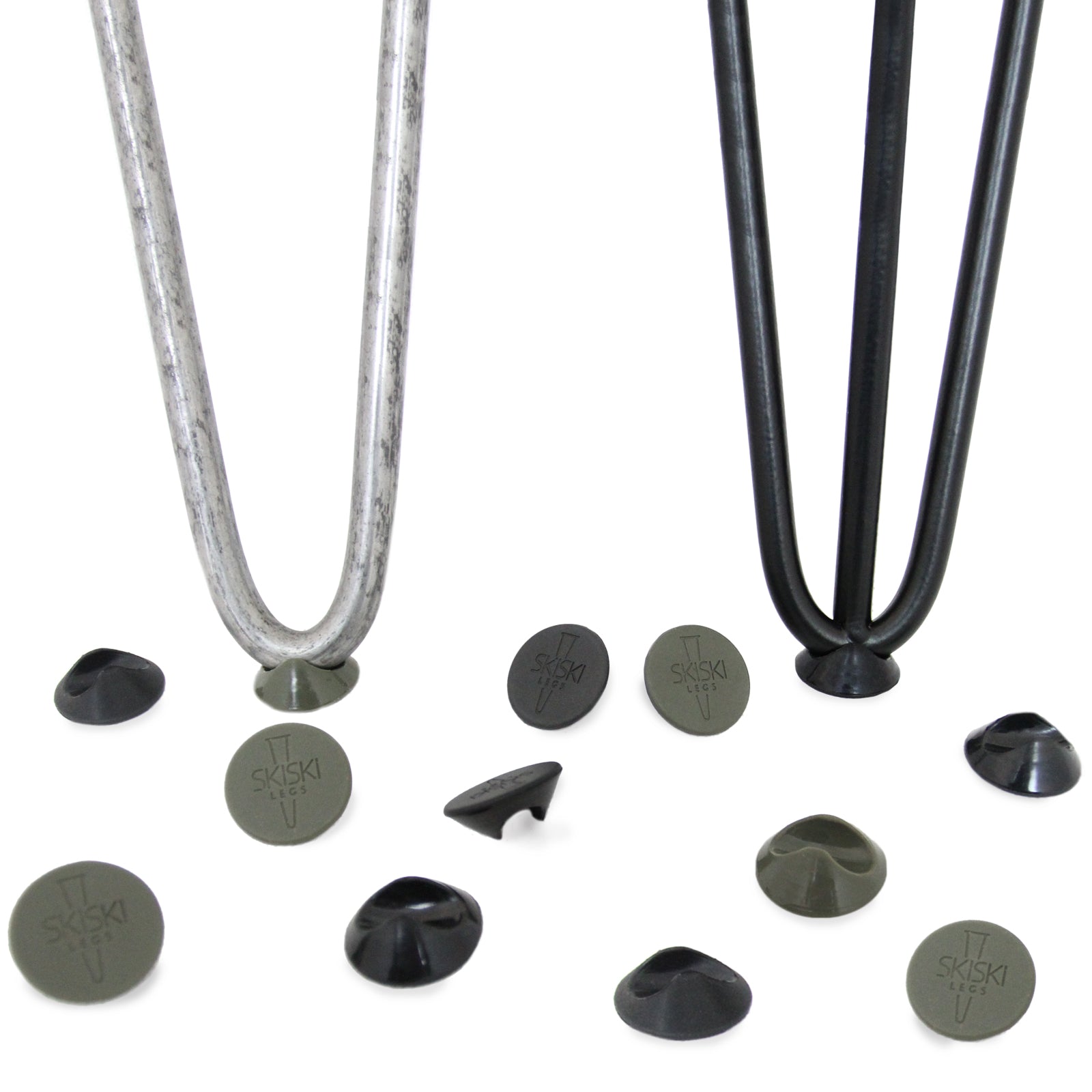 4 x harmaa 12 mm:n hiusneulajalkasuojapakkaus