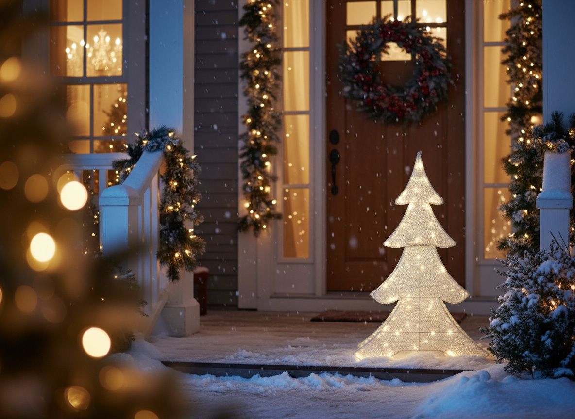 Ulkokoriste LED-valo EDASJON Joulukuusi 95 cm Valkoinen