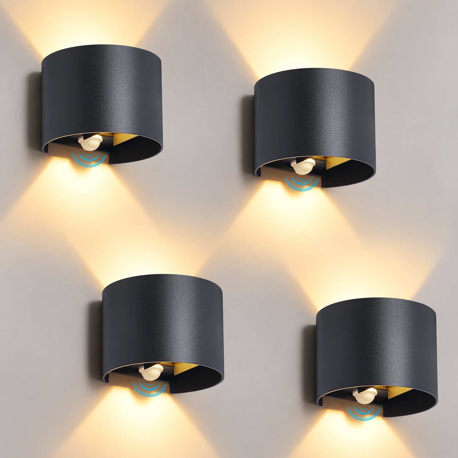 ZMH LED-Seinävalaisin Musta 3000 K Ulkoseinävalaisin IP54 Up Down -valaistus Sisäänkäyntiin