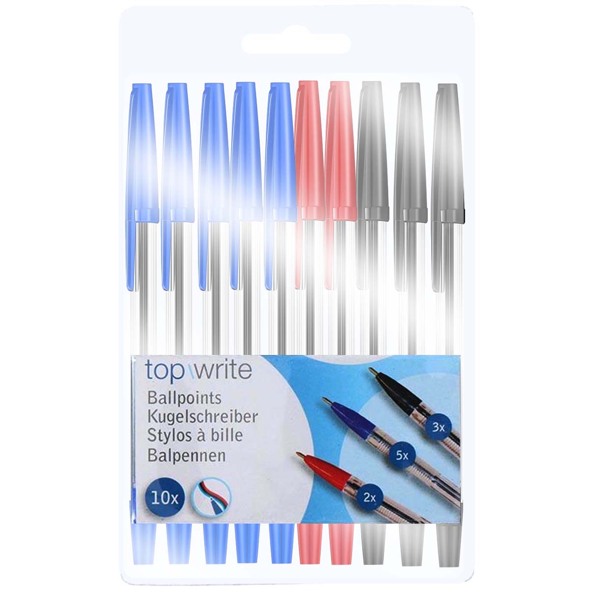 Erä 10 Kuulakynää 3 Väriä Ohut Kärki