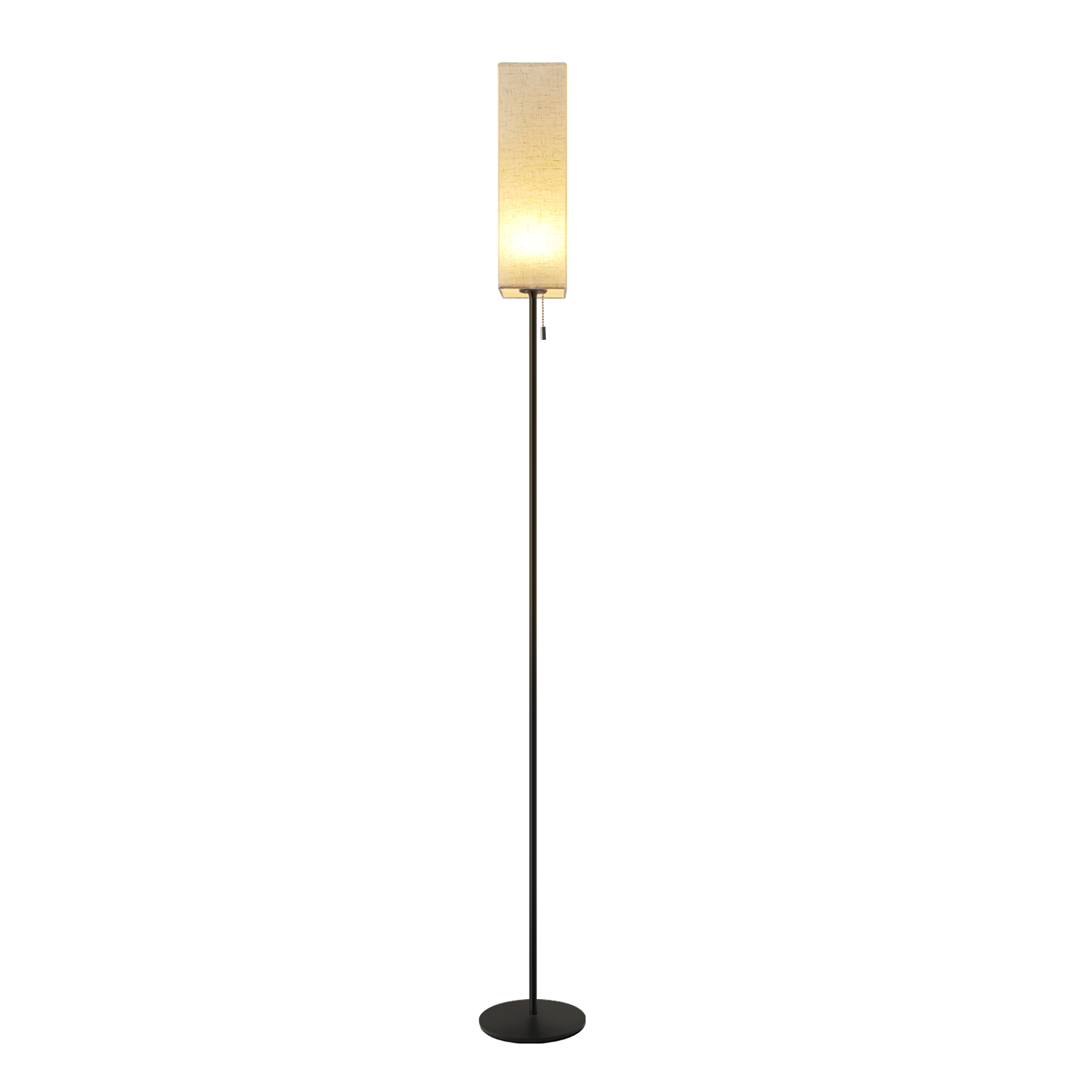 NETTLIFE Himmennettävä LED-lattiavalaisin Retro Kangasvarjostin Olohuoneeseen Vetokytkimellä