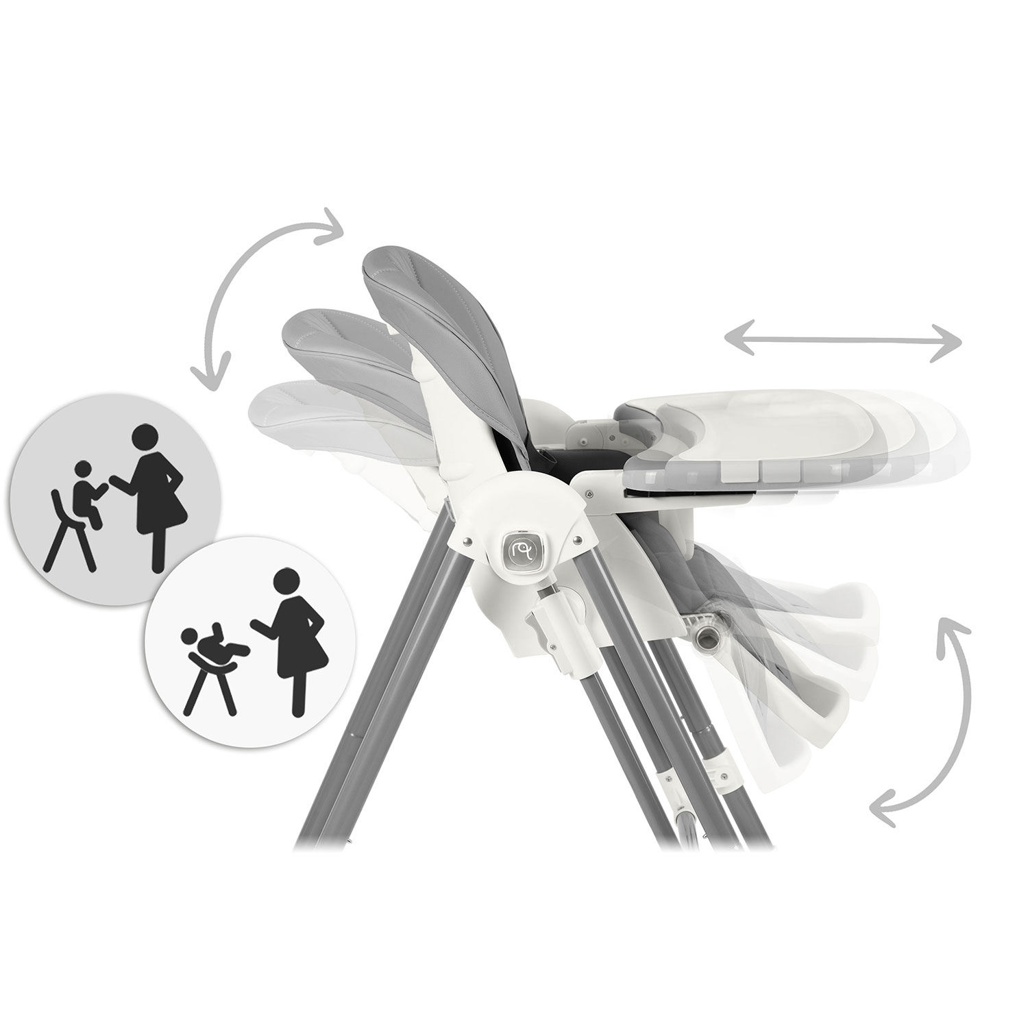 Nukido Elite -syöttötuoli, harmaa