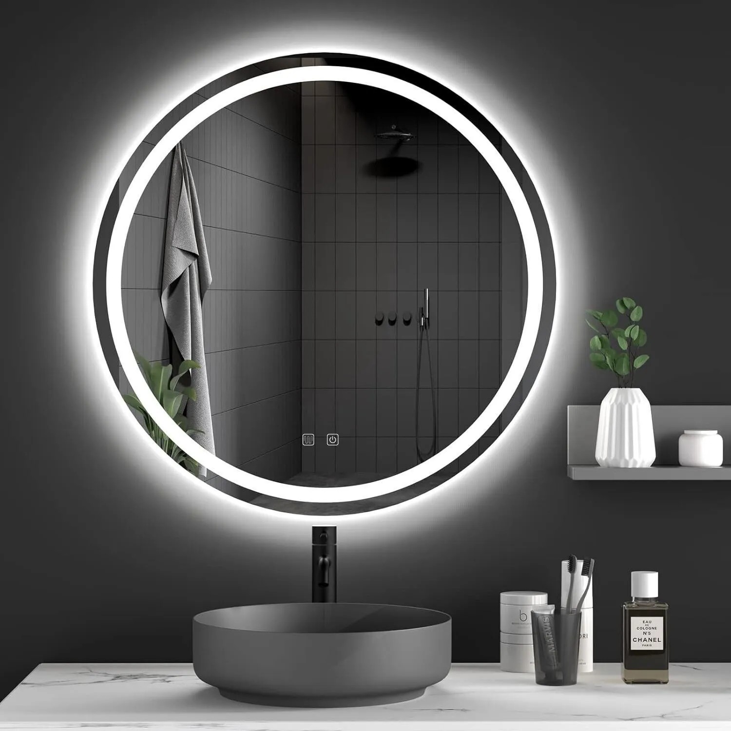 REA peili LED P11241 70 Vaaleanharmaa, 2x68,5x68,5cm
