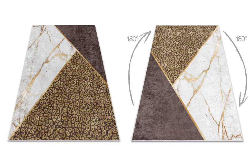 MIRO 51338.805 matto Marmori, geometrinen liukumaton - ruskea 160x220 cm