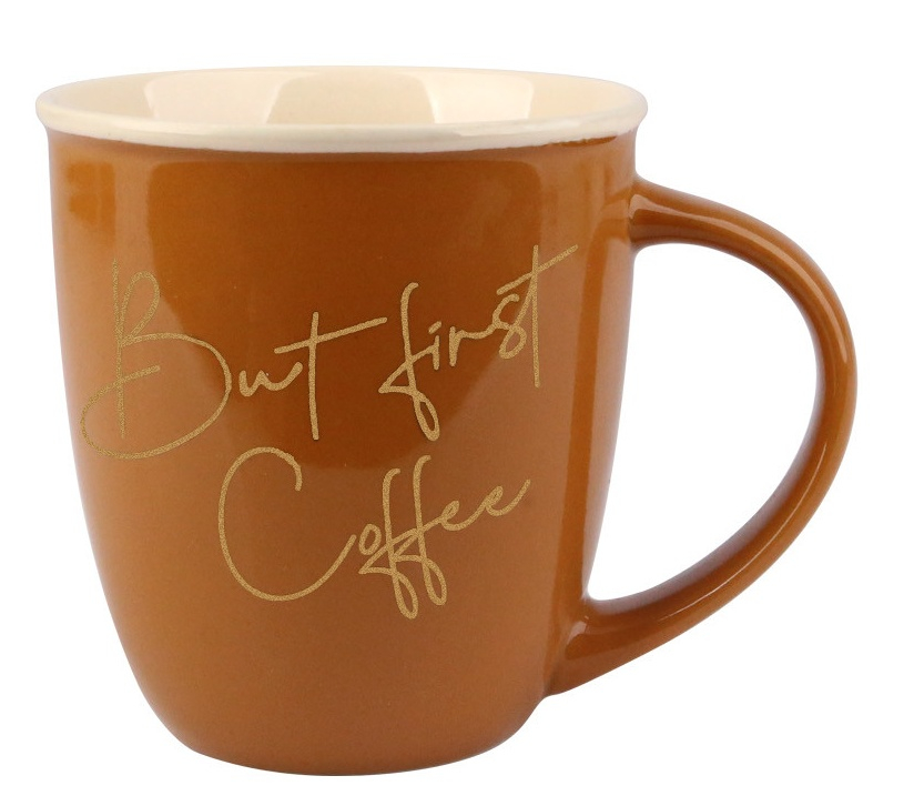 Muki posliini HENDIA Coffee Time 9x13x10 cm ruskea 1 kpl