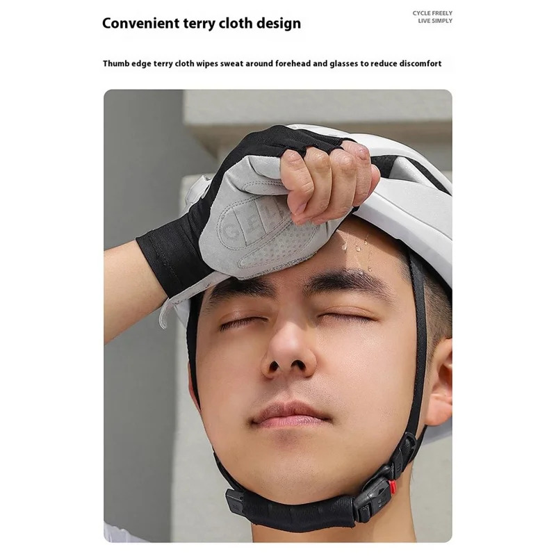 Käsineet pyöräilyyn, puolikkaat - Valkoinen