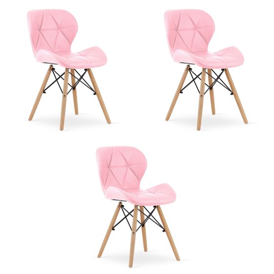 LAGO-tuoli, roosa keinonahka (3 kpl)