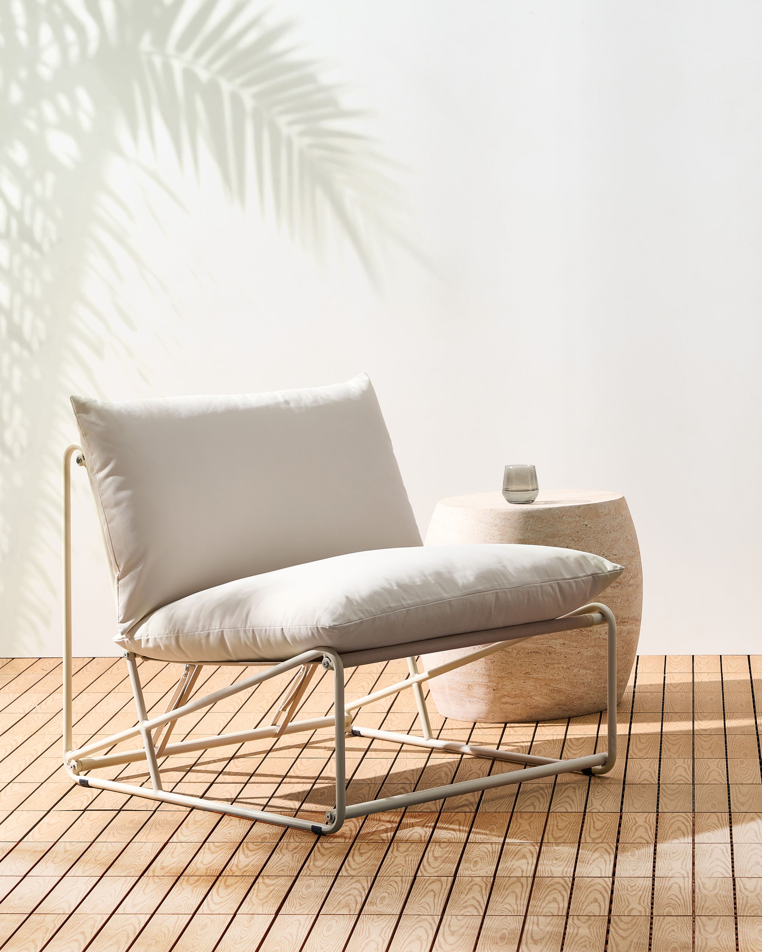 Puutarhatuoli pehmusteella PICO metalli Vaaleanbeige