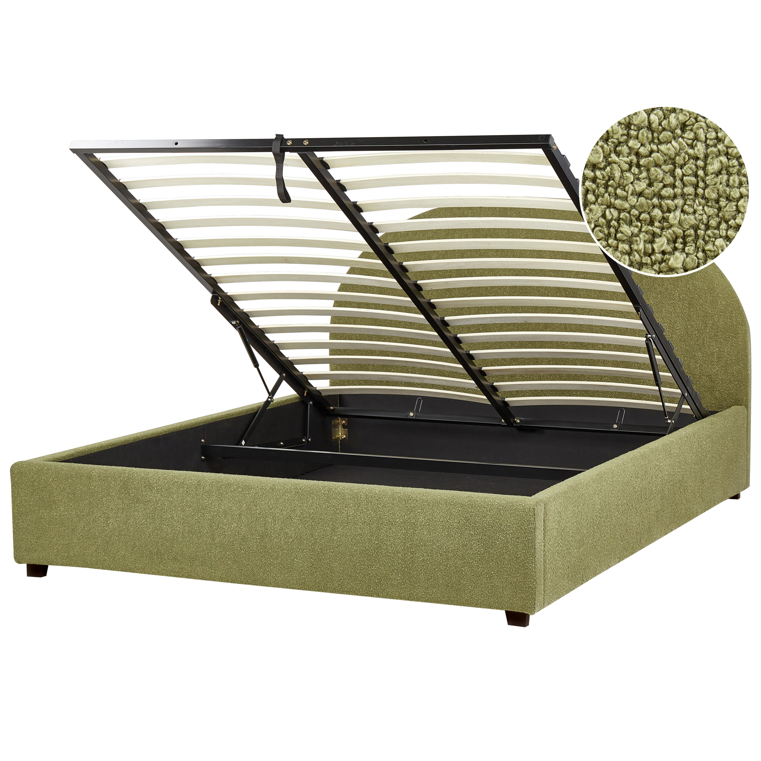 Sänky säilytystilalla buklee VAUCLUSE 160 x 200 cm Vaaleanvihreä